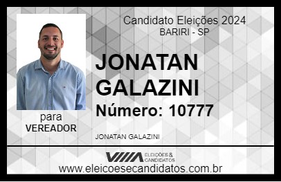 Candidato JONATAN GALAZINI 2024 - BARIRI - Eleições