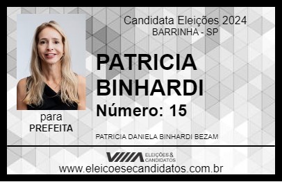 Candidato PATRICIA BINHARDI 2024 - BARRINHA - Eleições