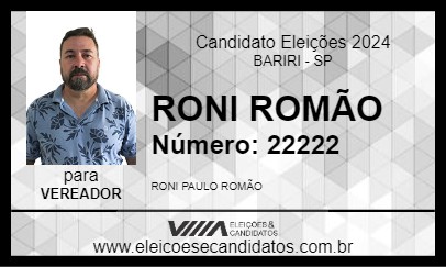 Candidato RONI ROMÃO 2024 - BARIRI - Eleições