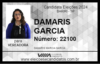 Candidato DAMARIS GARCIA 2024 - BARIRI - Eleições