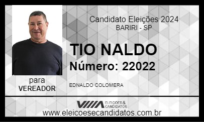 Candidato TIO NALDO 2024 - BARIRI - Eleições