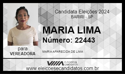 Candidato MARIA LIMA 2024 - BARIRI - Eleições