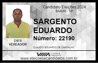 Candidato SARGENTO EDUARDO 2024 - BARIRI - Eleições