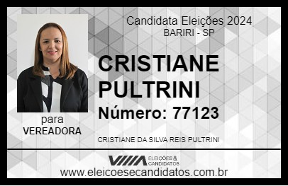 Candidato CRISTIANE PULTRINI 2024 - BARIRI - Eleições