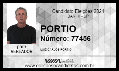 Candidato PORTIO 2024 - BARIRI - Eleições