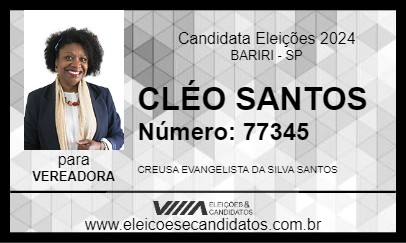 Candidato CLÉO SANTOS 2024 - BARIRI - Eleições