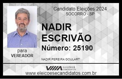 Candidato NADIR ESCRIVÃO 2024 - SOCORRO - Eleições