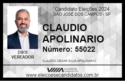 Candidato CLAUDIO APOLINARIO 2024 - SÃO JOSÉ DOS CAMPOS - Eleições