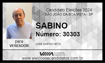 Candidato DR. SABINO 2024 - SÃO JOÃO DA BOA VISTA - Eleições