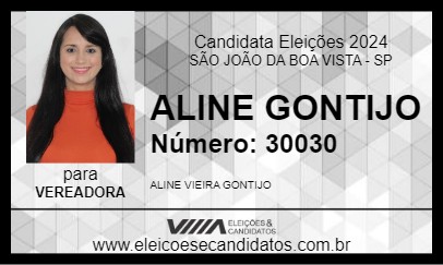 Candidato ALINE GONTIJO 2024 - SÃO JOÃO DA BOA VISTA - Eleições