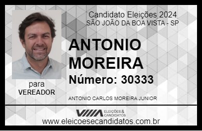 Candidato ANTONIO MOREIRA 2024 - SÃO JOÃO DA BOA VISTA - Eleições