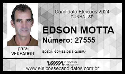 Candidato EDSON MOTTA 2024 - CUNHA - Eleições