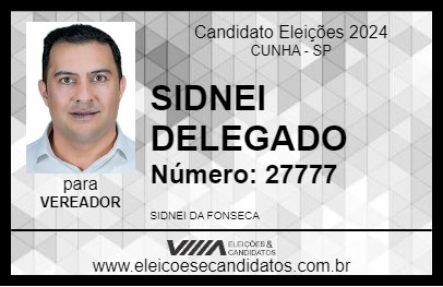 Candidato SIDNEI DELEGADO 2024 - CUNHA - Eleições