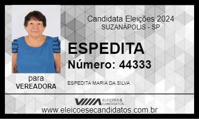 Candidato ESPEDITA 2024 - SUZANÁPOLIS - Eleições