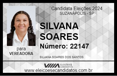 Candidato SILVANA SOARES 2024 - SUZANÁPOLIS - Eleições