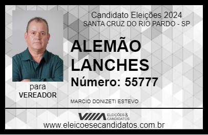 Candidato ALEMÃO LANCHES 2024 - SANTA CRUZ DO RIO PARDO - Eleições