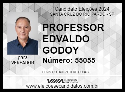 Candidato PROFESSOR EDVALDO GODOY 2024 - SANTA CRUZ DO RIO PARDO - Eleições