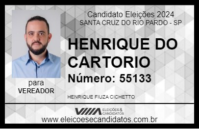 Candidato HENRIQUE DO CARTORIO 2024 - SANTA CRUZ DO RIO PARDO - Eleições