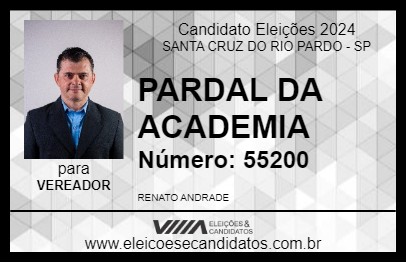 Candidato PARDAL DA ACADEMIA 2024 - SANTA CRUZ DO RIO PARDO - Eleições