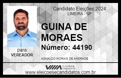 Candidato GUINA DE MORAES 2024 - LIMEIRA - Eleições