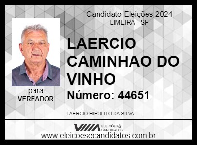 Candidato LAERCIO CAMINHAO DO VINHO 2024 - LIMEIRA - Eleições