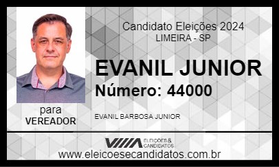 Candidato EVANIL JUNIOR 2024 - LIMEIRA - Eleições