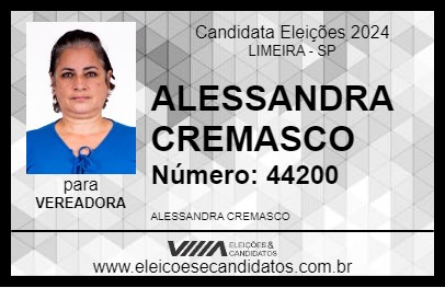 Candidato ALESSANDRA CREMASCO 2024 - LIMEIRA - Eleições