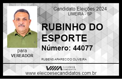 Candidato RUBINHO DO ESPORTE 2024 - LIMEIRA - Eleições