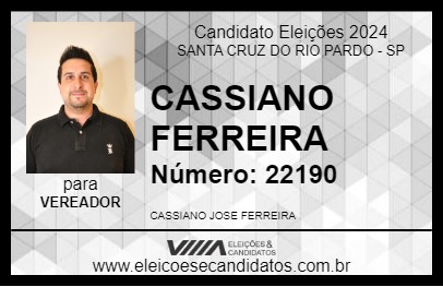 Candidato CASSIANO FERREIRA 2024 - SANTA CRUZ DO RIO PARDO - Eleições