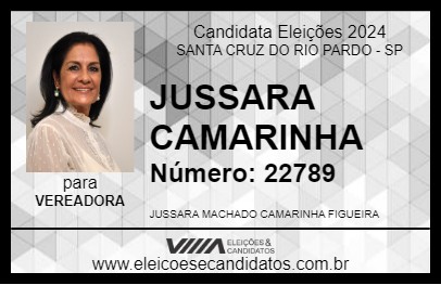 Candidato JUSSARA CAMARINHA 2024 - SANTA CRUZ DO RIO PARDO - Eleições