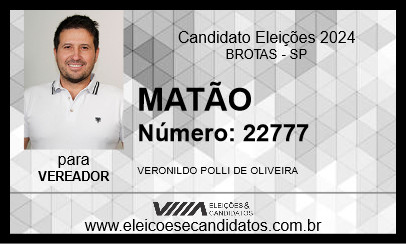 Candidato MATÃO 2024 - BROTAS - Eleições