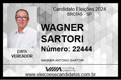 Candidato WAGNER SARTORI 2024 - BROTAS - Eleições