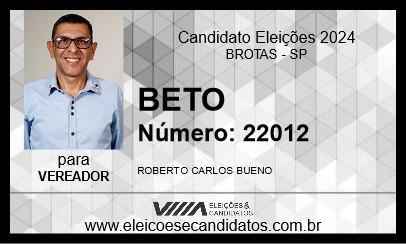 Candidato BETO 2024 - BROTAS - Eleições