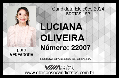 Candidato LUCIANA OLIVEIRA 2024 - BROTAS - Eleições