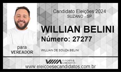 Candidato WILLIAN BELINI 2024 - SUZANO - Eleições