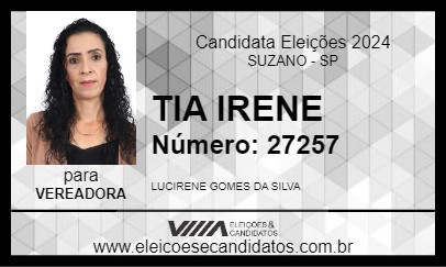 Candidato TIA IRENE 2024 - SUZANO - Eleições