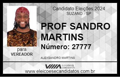 Candidato PROF SANDRO MARTINS 2024 - SUZANO - Eleições