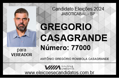 Candidato GREGORIO CASAGRANDE 2024 - JABOTICABAL - Eleições