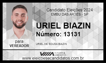 Candidato URIEL BIAZIN 2024 - EMBU DAS ARTES - Eleições