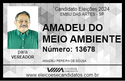 Candidato AMADEU DO MEIO AMBIENTE 2024 - EMBU DAS ARTES - Eleições