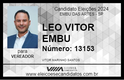 Candidato LEO VITOR EMBU 2024 - EMBU DAS ARTES - Eleições