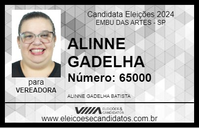 Candidato ALINNE GADELHA 2024 - EMBU DAS ARTES - Eleições