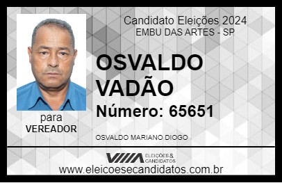 Candidato OSVALDO VADÃO 2024 - EMBU DAS ARTES - Eleições