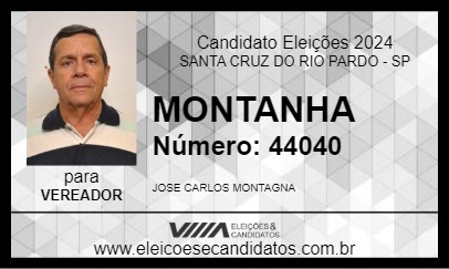 Candidato MONTANHA 2024 - SANTA CRUZ DO RIO PARDO - Eleições