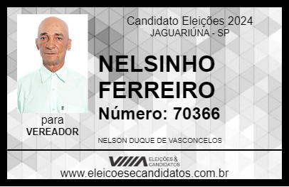 Candidato NELSINHO FERREIRO 2024 - JAGUARIÚNA - Eleições