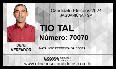 Candidato TIO TAL 2024 - JAGUARIÚNA - Eleições