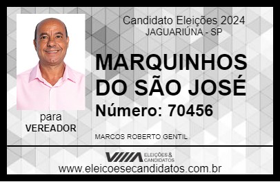 Candidato MARQUINHOS DO SÃO JOSÉ 2024 - JAGUARIÚNA - Eleições