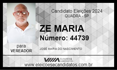 Candidato ZE MARIA 2024 - QUADRA - Eleições