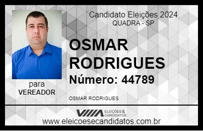 Candidato OSMAR RODRIGUES 2024 - QUADRA - Eleições