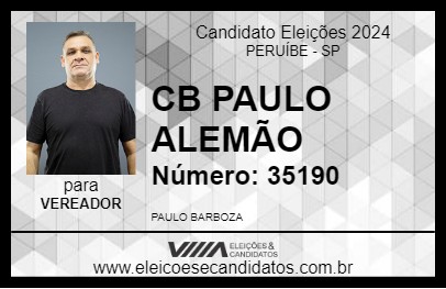 Candidato CB PAULO ALEMÃO 2024 - PERUÍBE - Eleições